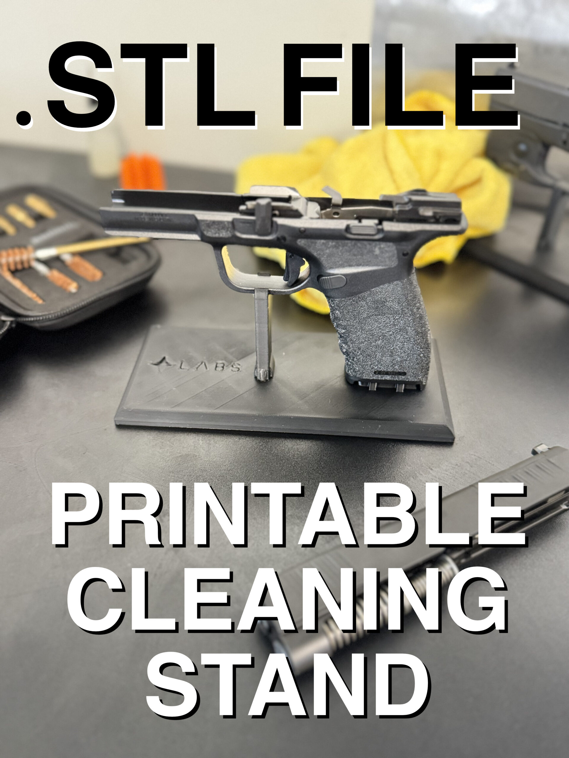 3D Printable Firearm Cleaning Stand STL for Hellcat Pro | Gun Display Stand Digital File | Pistol Maintenance Rack